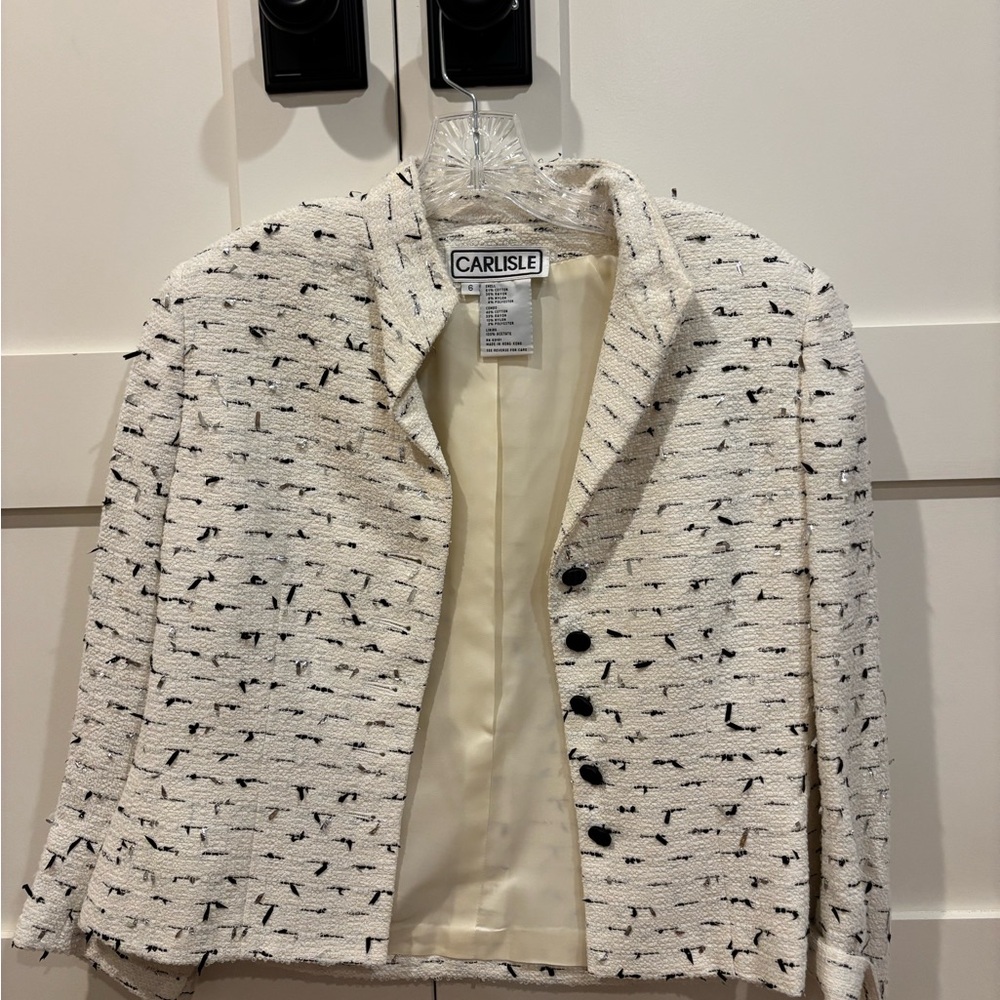 Carlisle Cream and Black Tweed Blazer